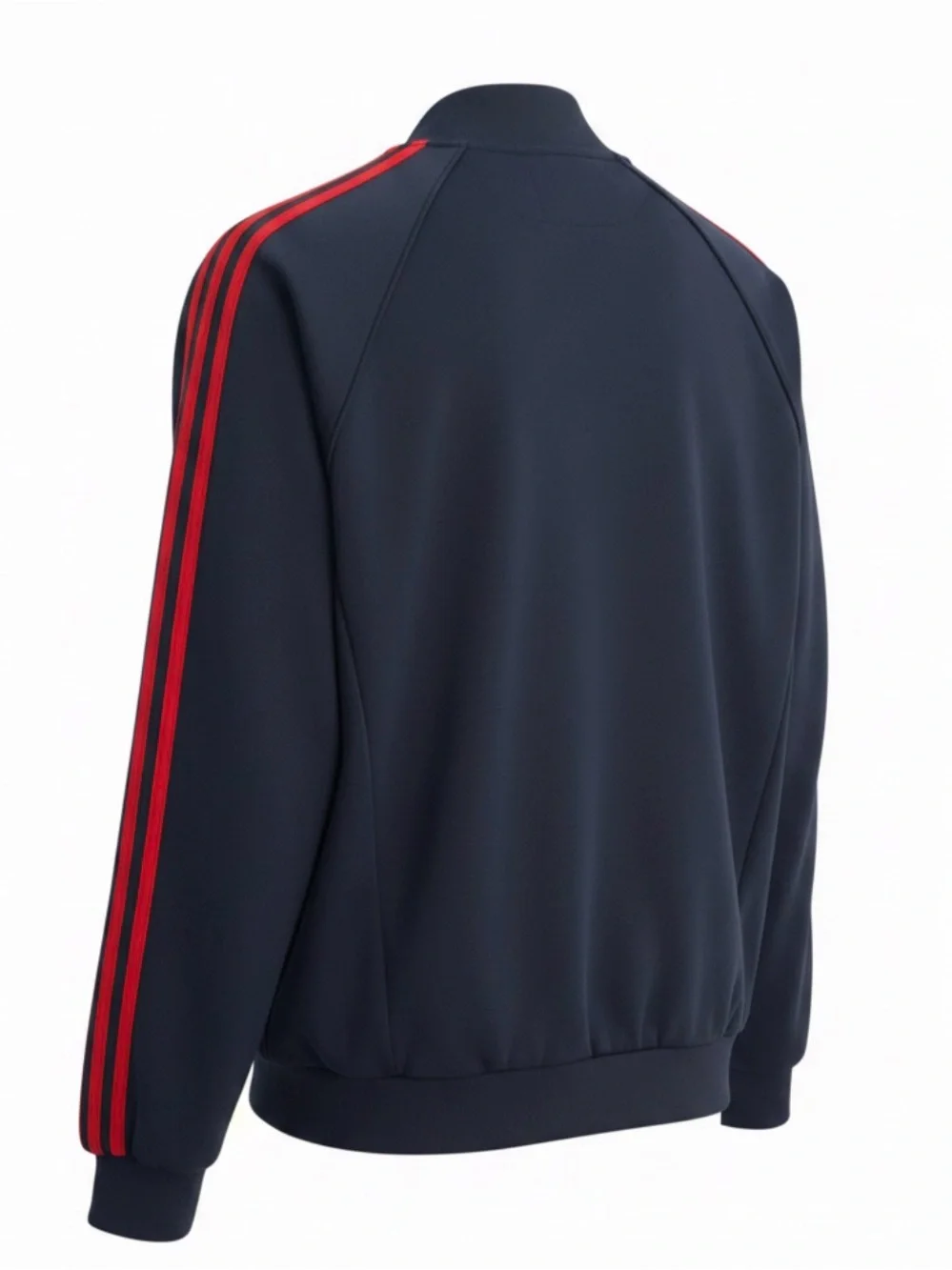 adidas Navy Blue Jacket with Red Stripe Detailing